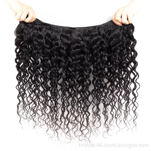 10a Grade Brazilian Hair Water Wave Virgin Double Drawn Hair Deep Wave Virgin Split Ender Hair 3 Bundles with Closure